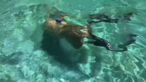 Silver Speedo Fins Underwater Swimming