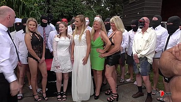 Wedding outdoor creampie gangbang group sex orgy