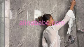 Naughty Asian Teen Stripping Inside the Bathroom