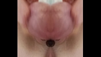 M90 20250707 Precum strands Drip on Pink Tipped Plug and Knotted Dildo after DP Closeup of both side by side in my anal orifice