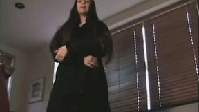 Long haired filthy brunette nympho exposed her really perfect big butt