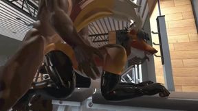 Twink gobbled by furry centaur on gym simulator horsecock stuffed raw cumshot