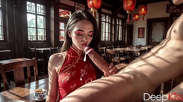 My deep-throating mistress sucks my cock, taking all my cum down her throat and all over her face. That’s what I love about this bitch[AI]