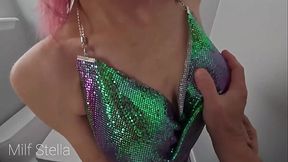 Club Slut MILF Refuses Condom In Bathroom Fuck - MILF STELLA