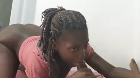 Thick ebony cutie Jhodez sucks and fucks a big dick