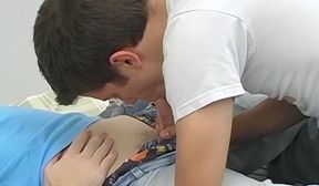 Skinny twinks sucking dicks before hardcore anal threesome