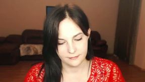 Girl with Beautiful Eyes Focused on the Screen