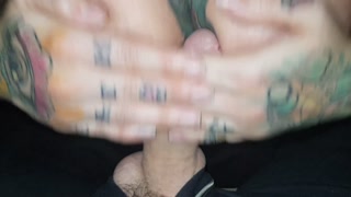 The slutty stepsister gives him a blowjob and a Spanish one