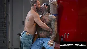 Inked Up Muscle Smashes Bearded Hunk