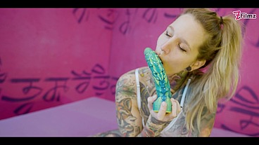 tattooed girl DEEP THROAT fucked and DP - hard ANAL strech - ATM, toys, GAPE, face fuck, big dick (goth, punk, alt porn) ZF111