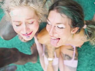 Tattooed Gals in Mayhem Squirting Fuckfest with anal screwing and biggest facial cumshots!