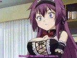 Beautiful Hentai French maid is rubbing her boss's hard dick until he explodes from pleasure