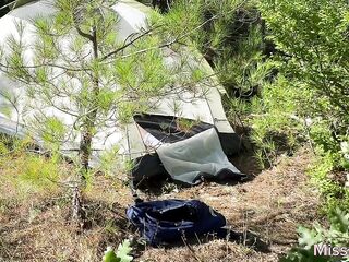 Drilled a Sexy Golden-haired in a Tent in the Forest