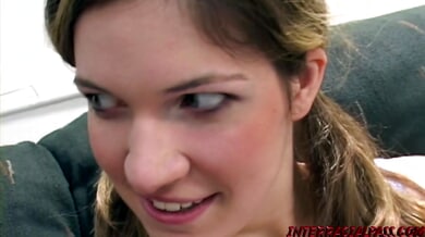 Renee Jordan in pigtails takes a deep interracial creampie in missionary before facial