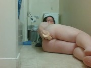 fucking my fat beauitful ass with my 14 inch dildo