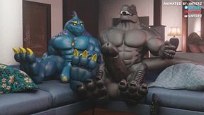 Dino and Shark Muscle Growth Makes Him A Huge Gay Cock Daddy