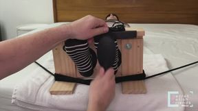 Alexis Endures Mummified Feet Tickling in Stocks