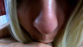 Intense Blowjob with Cum Swallowing from a Passionate Wife