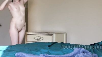 Depraved girl is fucking with black stallion after having oral sex