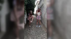 Wild Outdoor Lesbian Sex Tape in Old Town