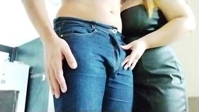 humping dry sex of jeans handjob and short black dress - free wv