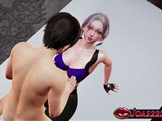 Bai Yi - Hawt Hentai Beauty in Manga: Biggest Melons Play, Rimjob With Moanings, Moist Twat Licking by Wall Leading to Squirt