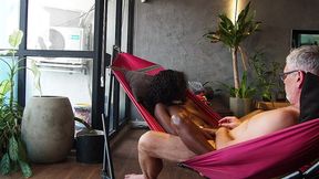 ebony milf fucking in a hammock for the first time make me cum to quickly