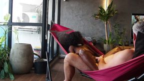 ebony milf fucking in a hammock for the first time make me cum to quickly