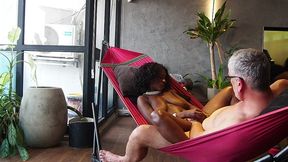 ebony milf fucking in a hammock for the first time make me cum to quickly