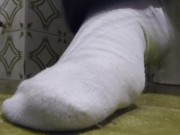 White Socks on 17 size feet