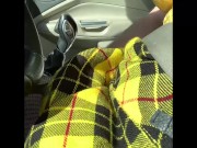 Stroking my cross dressing cock while driving at high speed is a skirt