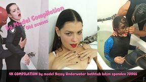 4K COMPILATION by model Yessica Bunny Underwater bathtub Bdsm spandex 70066