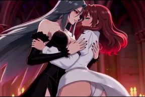 A lesbian Vampire Queen transforms a beautiful young woman