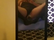 Giant dildo anal, thong bodysuit, anal riding