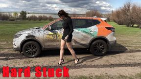 Irina 8 den tights without panties got stuck in the mud 4K full video 23 min