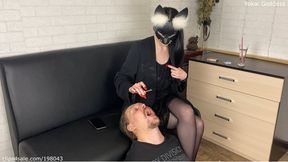 Using My slave's mouth as an ashtray and spittoon