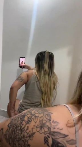 Curvy blonde pro gets hot and alone in bathroom stall
