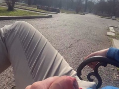 Dude fucks hot amateur outdoor POV at music festival