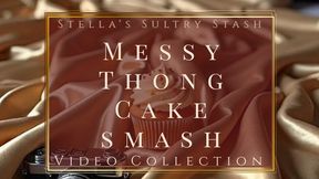 Messy Thong Cake Smash | Food Play Fetish, Ass Tease, Cake Smash, POV Seduction