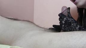 ”Striking Sylvia Spoiling Boner With Tongue & Gloved Hands”