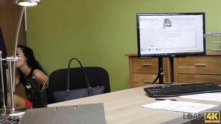 LOAN4K. Adorable Russian Girl Rides Dick of Loan Agent in his Office