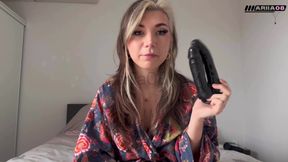 Petite French Goth Test a Double Ass and Pussy Dildo