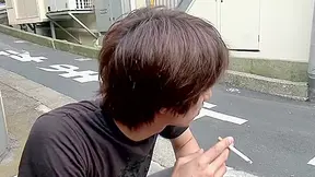 Bound Japanese babe moans during a kinky BDSM session