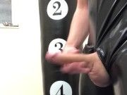 wearing LATEX SUIT at the Boxing Club ** Cumshot **