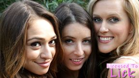”LICENSED TO LICK - Sara Luvv Lesbian 3Way In Woods”