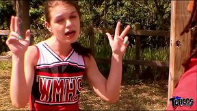 Sexy dramatic cheerleader gets shut up good with big black cock temptations