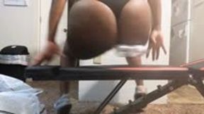 Goddess Buttcrush on Bench in Tight Black Thong V2 1080