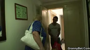 Blond 70 Years Old Granny Rides His Cock