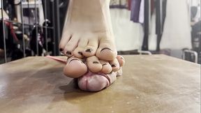 Full weight cock trampling and footjob till huge cumshot