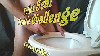 Toilet seat challenge: Challenger Rex'_s testicles